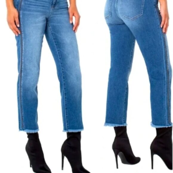 Like New! Liverpool LA Sadie Side Decorative Zipper Crop Straight Leg. Size 10